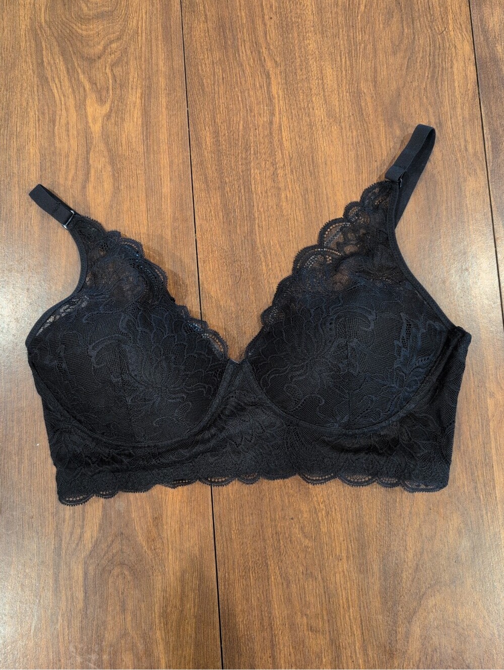 Maidenform Black Floral Lace  Longline Bralette DM1188 36C